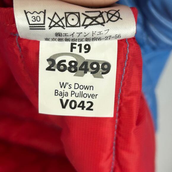 Outdoor Research Down Baja Pullover Puffer Jacket Blue/Red 268499 Women's Size M - Picture 6 of 9